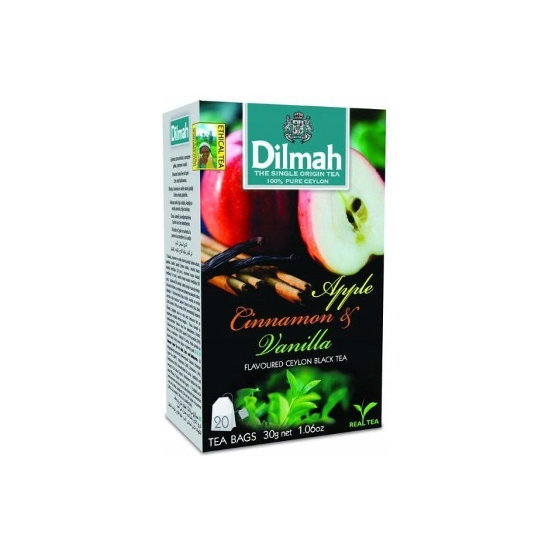 Herbata DILMAH (20 torebek) czarna z aromatem Jabłko, Cynamon i Wanilia
