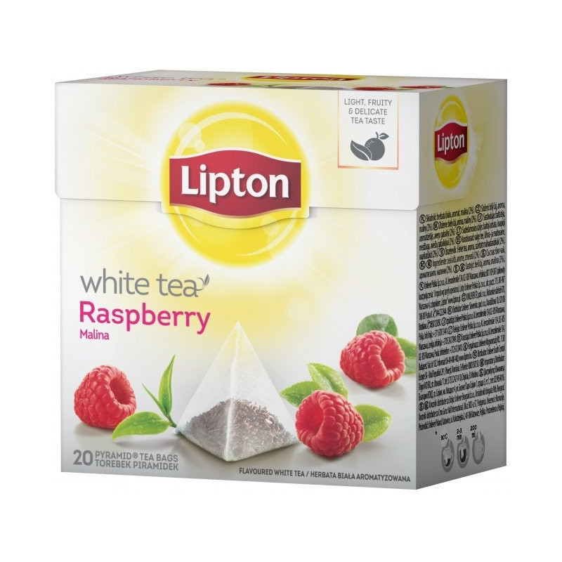 Herbata LIPTON PIRAMID (20 torebek) biała z aromatem malina Raspberry