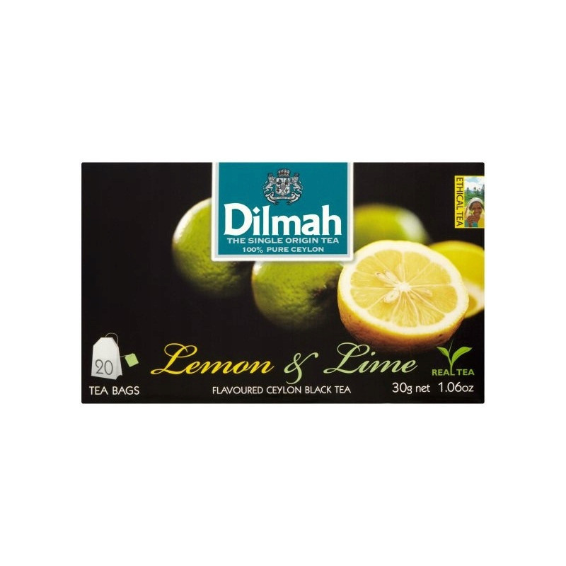 Herbata DILMAH (20 torebek) czarna z aromatem Cytryna & Limonka