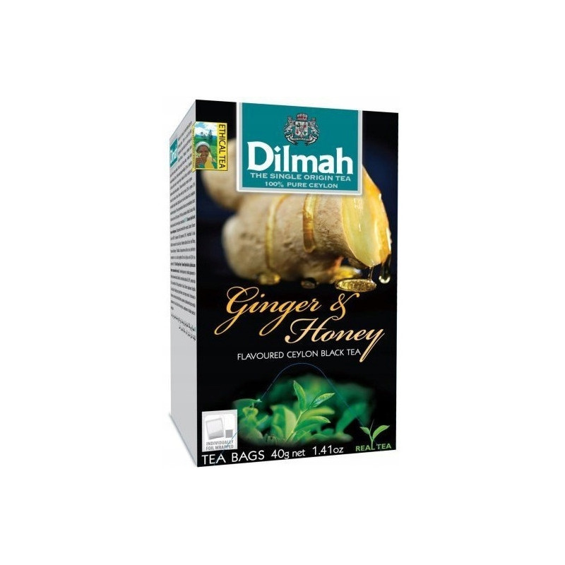 Herbata DILMAH (20 torebek) czarna z aromatem Imbiru i Miodu 30g