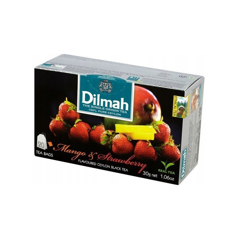 Herbata DILMAH (20 torebek) czarna z aromatem Mango & Truskawka