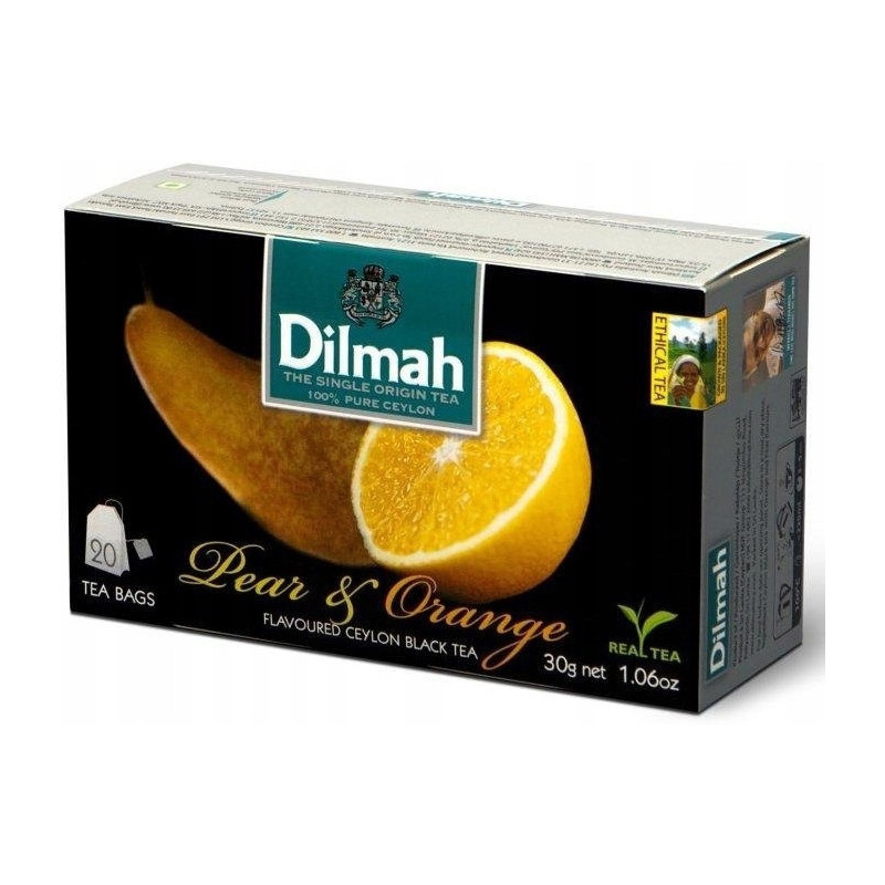 Herbata DILMAH (20 torebek) czarna z aromatem gruszka & pomarańcza