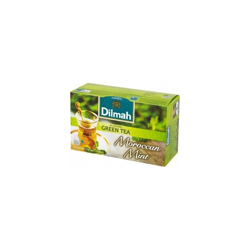Herbata DILMAH (20 torebek) zielona z liśćmi mięty MOROCCAN GREEN TEA
