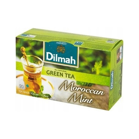 Herbata DILMAH (20 torebek) zielona z liśćmi mięty MOROCCAN GREEN TEA