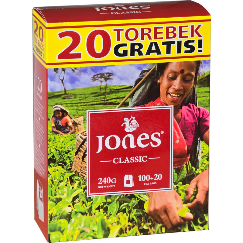 Herbata czarna JONES (100 torebek+ 20t gratis x 2g) Classic