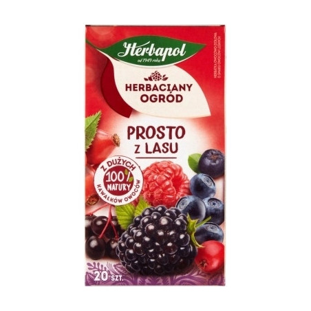 Herbata HERBAPOL owocowo-ziołowa (20 tb) Prosto z Lasu 50g HERBACIANY OGRÓD o smaku owoców leśnych