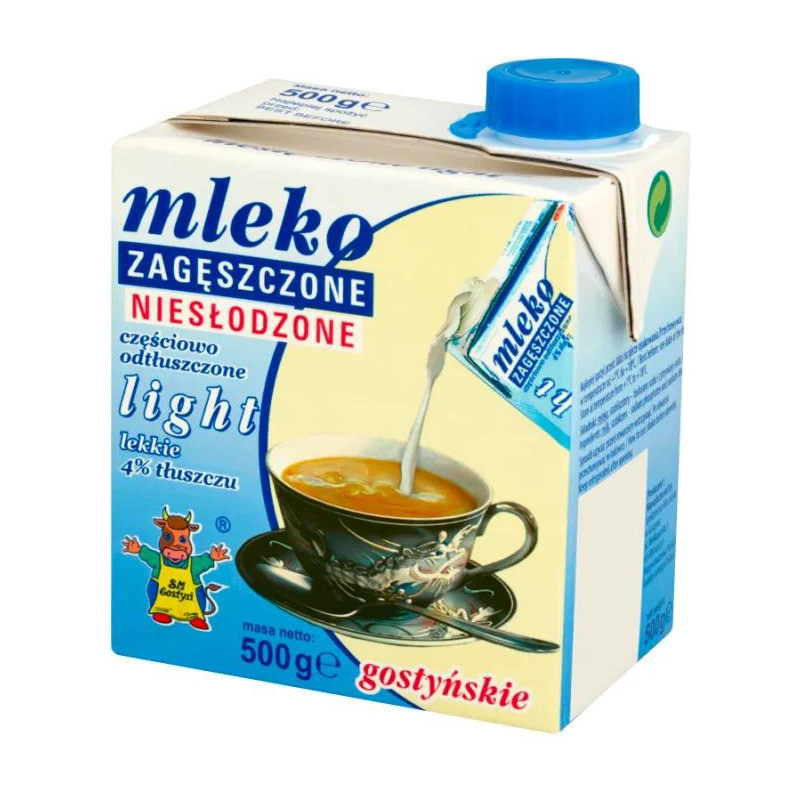 Mleko GOSTYŃ zagęszczone niesłodzone LIGHT 500g