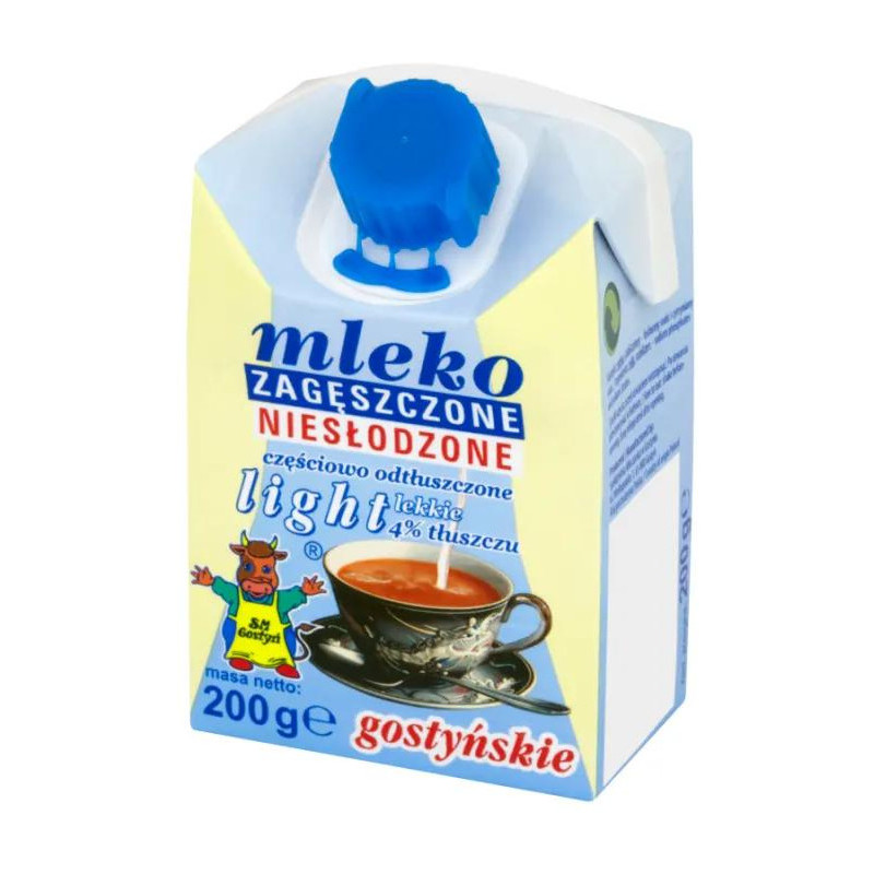Mleko GOSTYŃ 200g niesłodzone zagęszczone light 4%