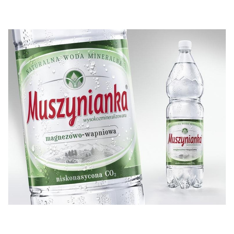 Woda MUSZYNIANKA 1.5L (6szt) niskogazowana zielona