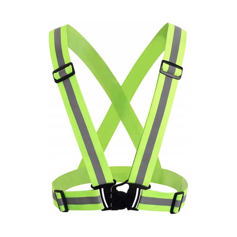 Szelki ostrzegawcze/odblaskowe zielone elastyczne BULK