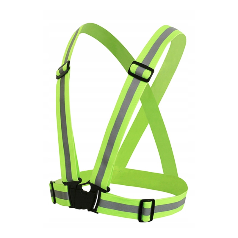 Szelki ostrzegawcze/odblaskowe zielone elastyczne BULK