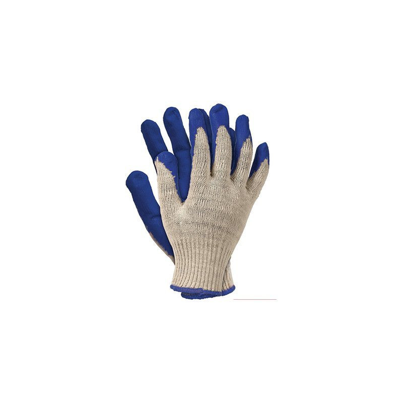 Rękawice REIS RU N bawełniano-poliestrowe powlekane gumą niebieskie roz.9/L