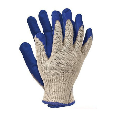 Rękawice REIS RU N bawełniano-poliestrowe powlekane gumą niebieskie roz.9/L