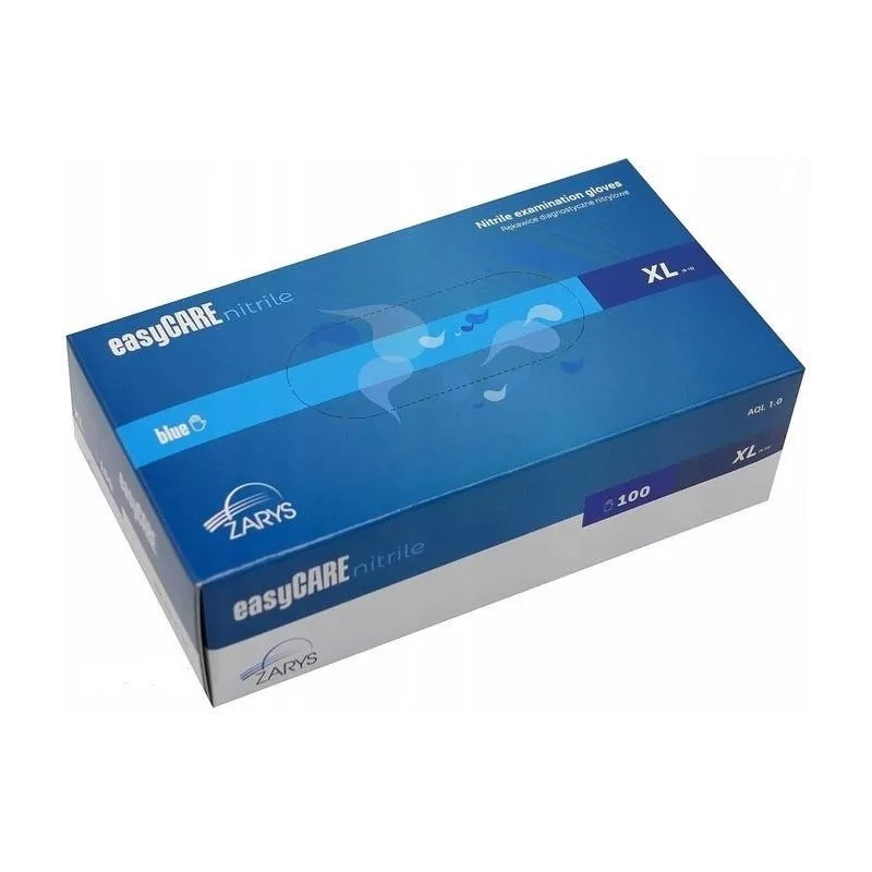 Rękawiczki NITRYLOWE "XL" niebieskie bezpudrowe (100szt.) easyCARE