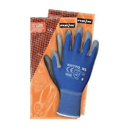 Rękawice REIS RNYPO NS nylonowe powlekane poliuretanem niebiesko-szare roz.10/XL