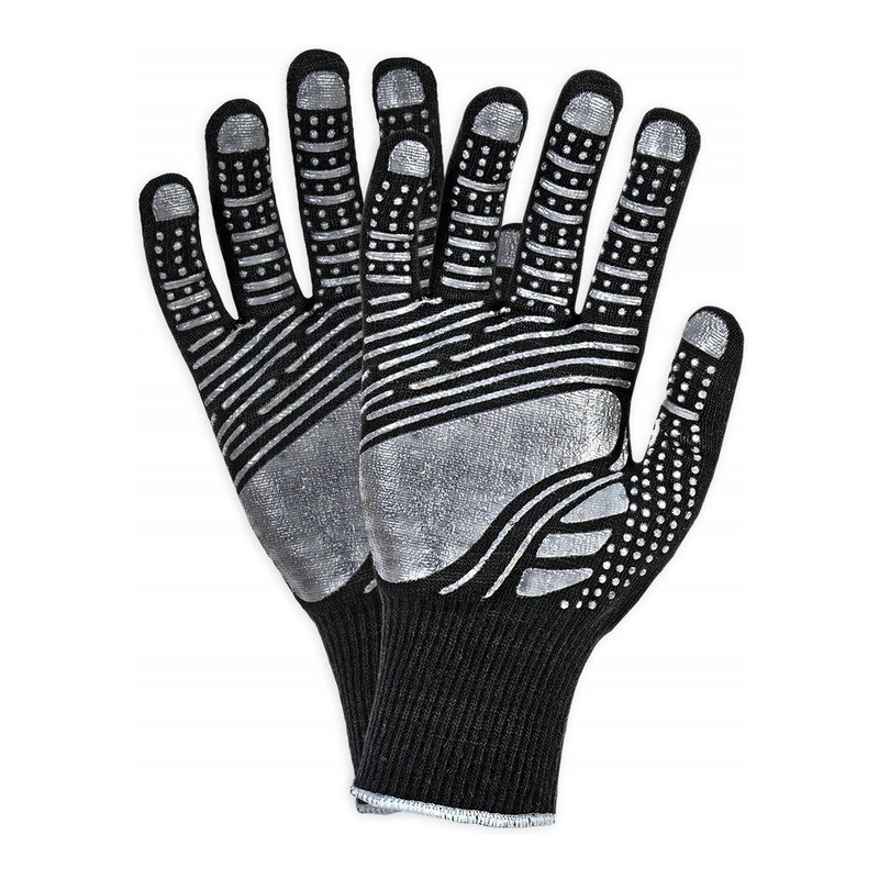 Rękawice REIS DRAGON FLOATEX BS poliestrowe powlekane pcv czarno-szare roz.8/M