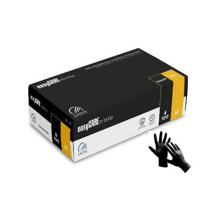 Rękawiczki NITRYLOWE M czarne bezpudrowe (100szt.) easyCARE