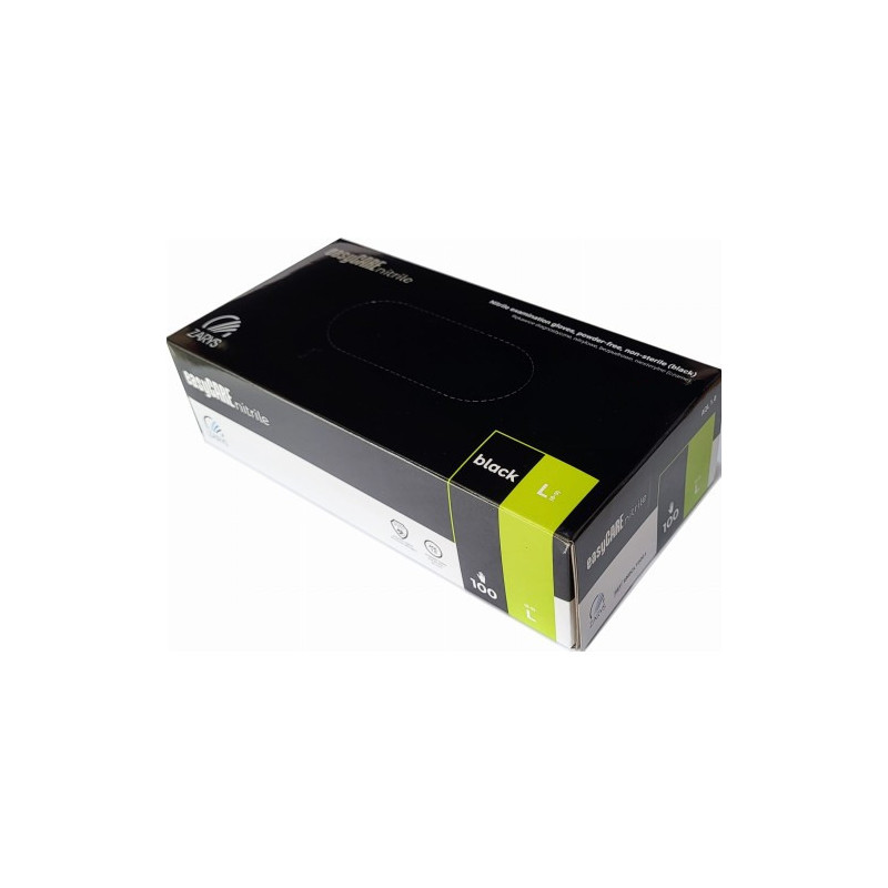 Rękawiczki NITRYLOWE L czarne bezpudrowe (100szt.) easyCARE