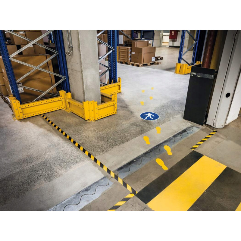 Taśma podłogowa DURALINE 50mm/30m grubość 0,7mm żółto-czarna 1726130 DURABLE