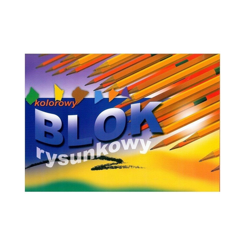 Blok rysunkowy A4 16k z kolorowymi kartkami KRESKA