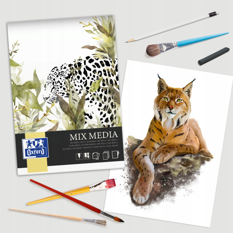 Blok malarski techniczny A4 MIX MEDIA 25 kartek 225g 400166123 OXFORD