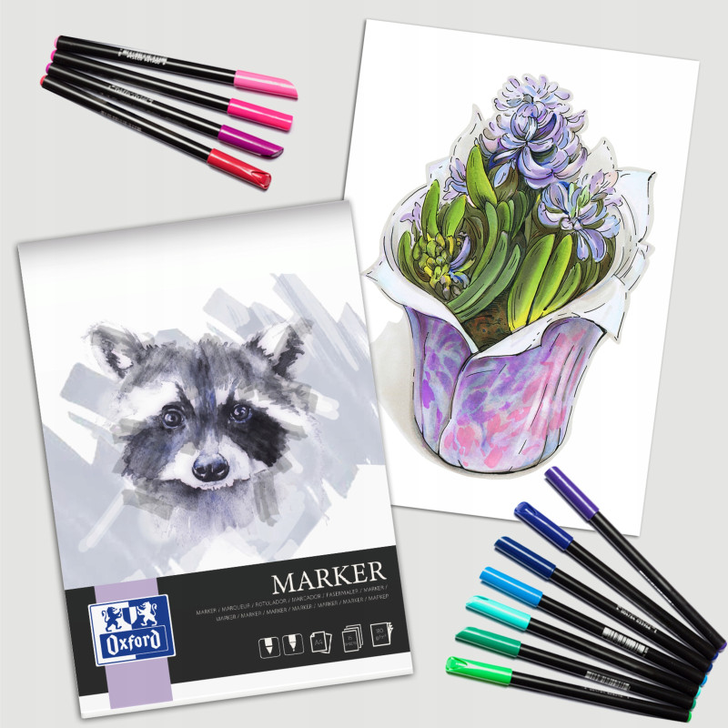 Blok artystyczny do markerów akwareli A3 15 kartek 180g 400166105 OXFORD