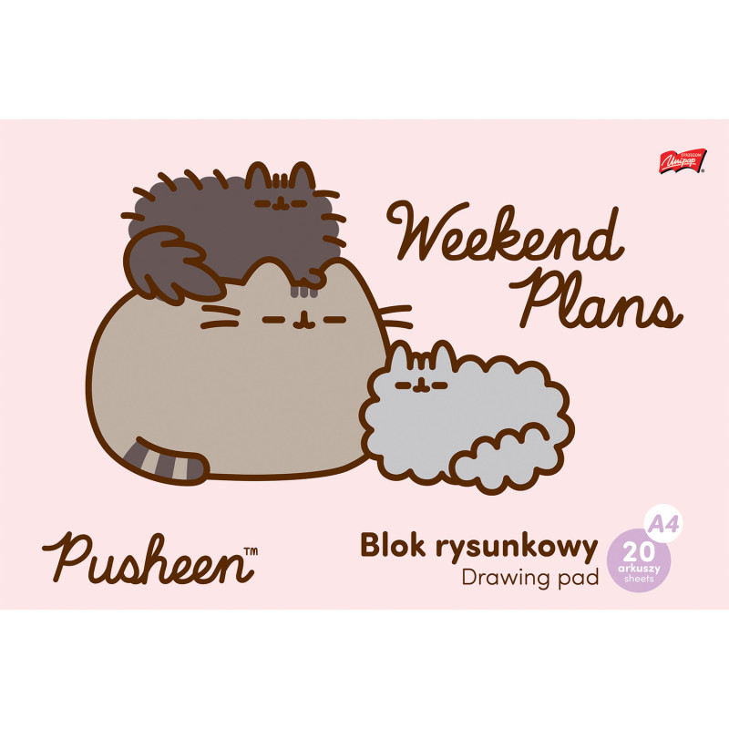 Blok rysunkowy szkolny A4 20 kartek 80g PUSHEEN UNIPAP