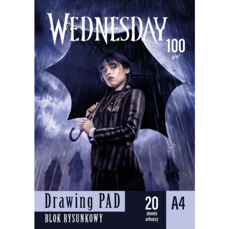 Blok rysunkowy A4 20 kartek 100g biały WEDNESDAY 106024006 ASTRA