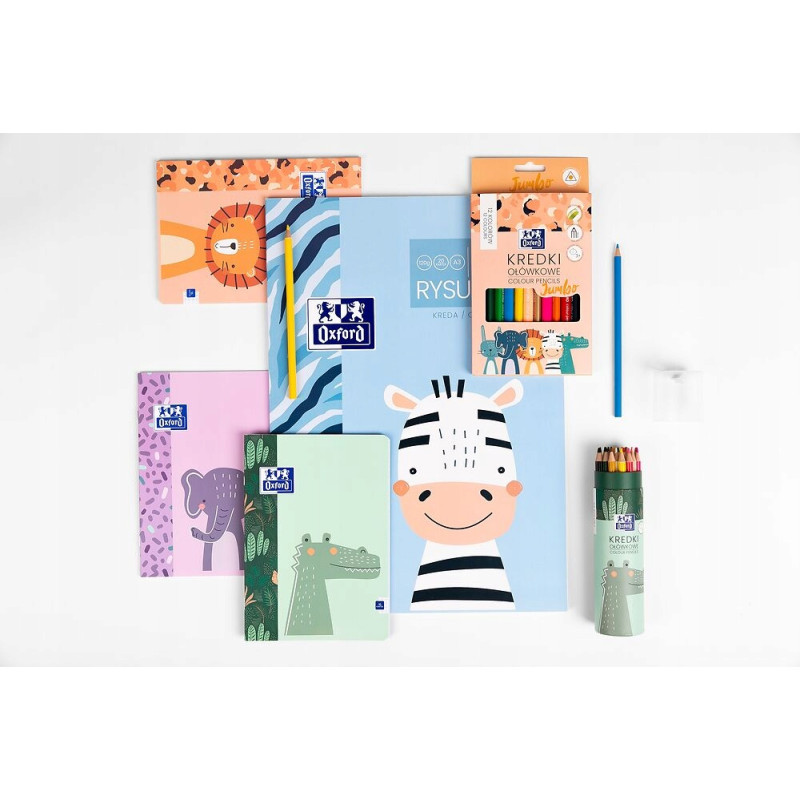 Blok rysunkowy szkolny A2 biały 20 kartek 120g KIDS 400170352 OXFORD