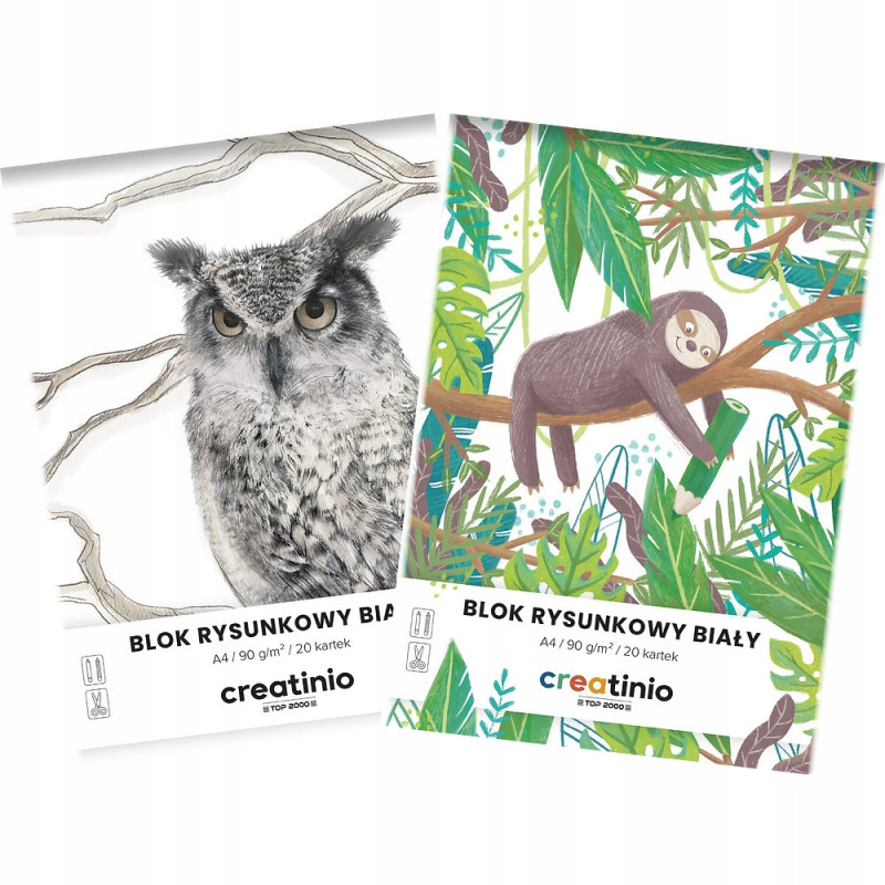 Blok rysunkowy szkolny A4 biały 20 kartek 90g 400176663 TOP 2000