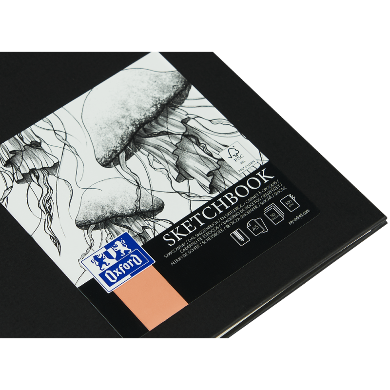 Szkicownik Sketchbook A5 50k 100g czarny 400152644 OXFORD