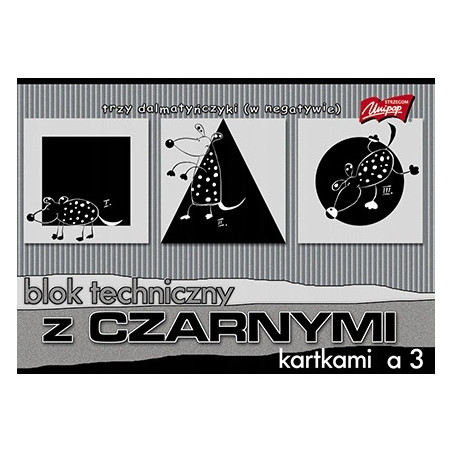 Blok techniczny szkolny A3 czarne kartki 10 kartek 180g UNIPAP