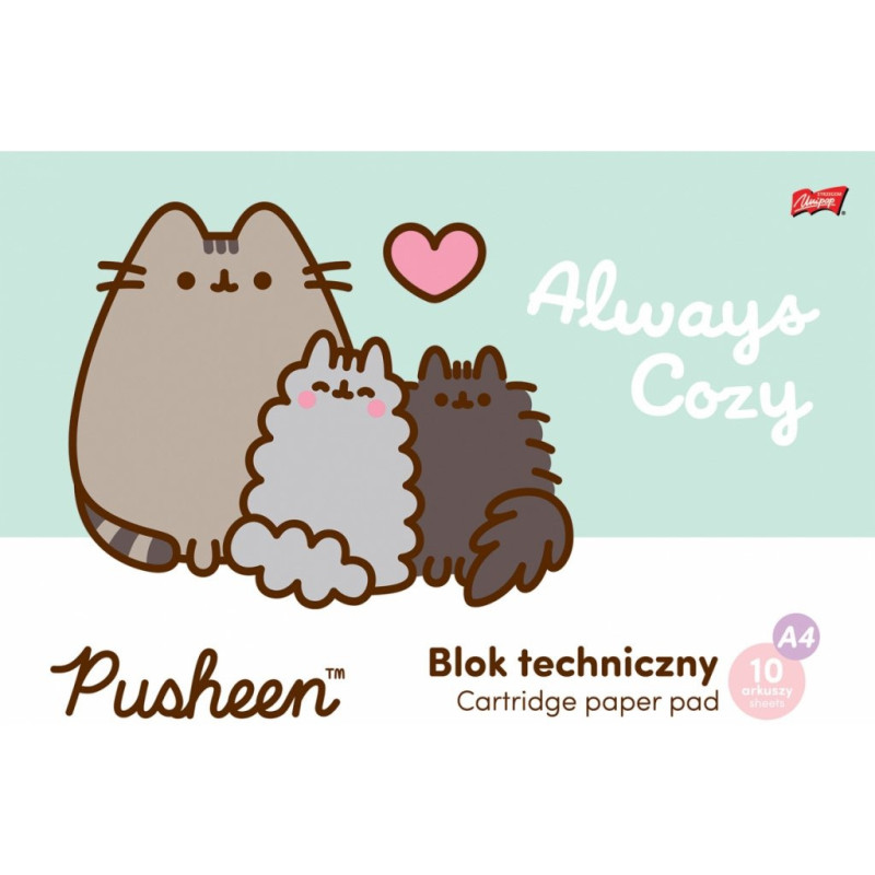 Blok techniczny szkolny A4 biały 10 kartek 190g PUSHEEN UNIPAP