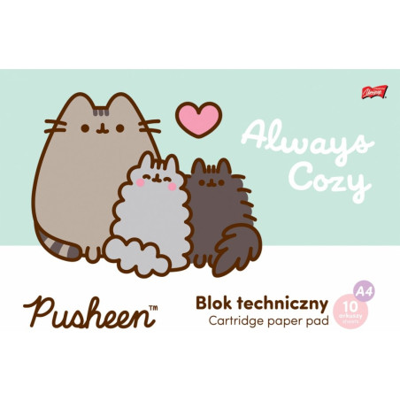Blok techniczny szkolny A4 biały 10 kartek 190g PUSHEEN UNIPAP