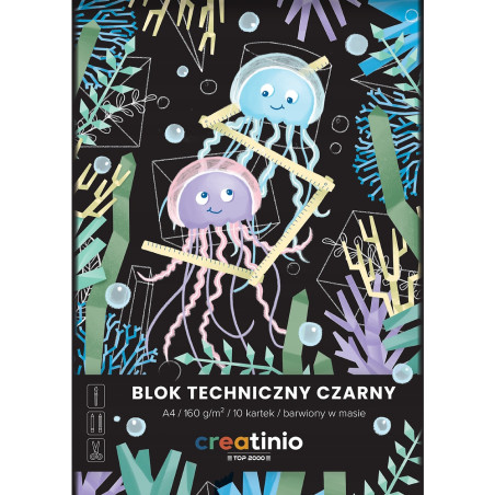 Blok techniczny szkolny A4 czarne kartki 10 kartek 160g 400176681 TOP 2000