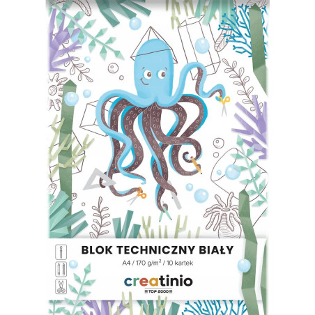 Blok techniczny A4 10k 170g biały CREATINIO 400176667 TOP 2000