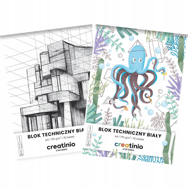 Blok techniczny A4 10k 170g biały CREATINIO 400176667 TOP 2000