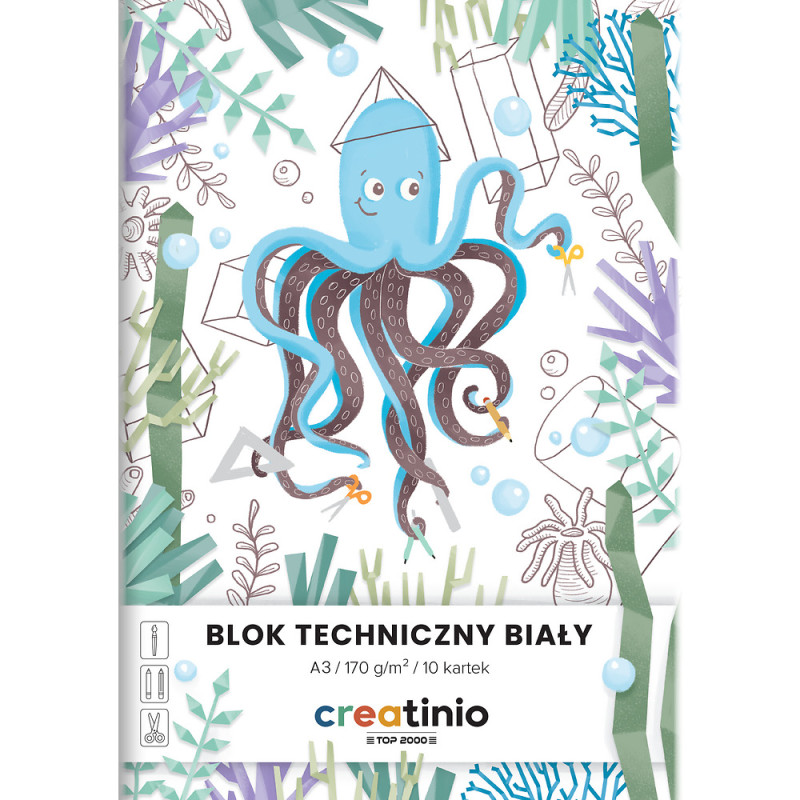 Blok techniczny A3 10k 170g biały CREATINIO 400176668 TOP 2000