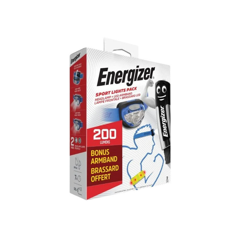 Latarka czołowa ENERGIZER Vision 200lm + opaska led + 3xAAA/LR03