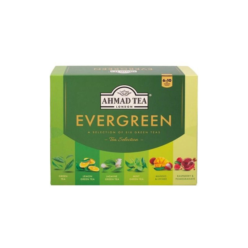 Herbata AHMAD TEA Evergreen zestaw (60 kopert 10x1,5g 50x2g)