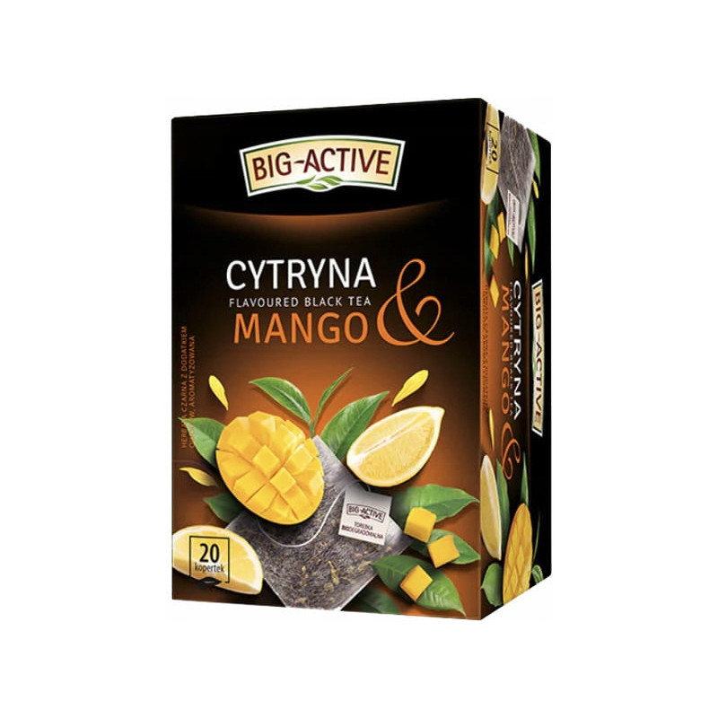 Herbata BIG-ACTIVE czarna (20 torebek) Cytryna & Mango
