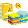 Bloczek samoprzylepny 76x76mm Energetic 8+4gratis 100kartek mix kolorów 3M