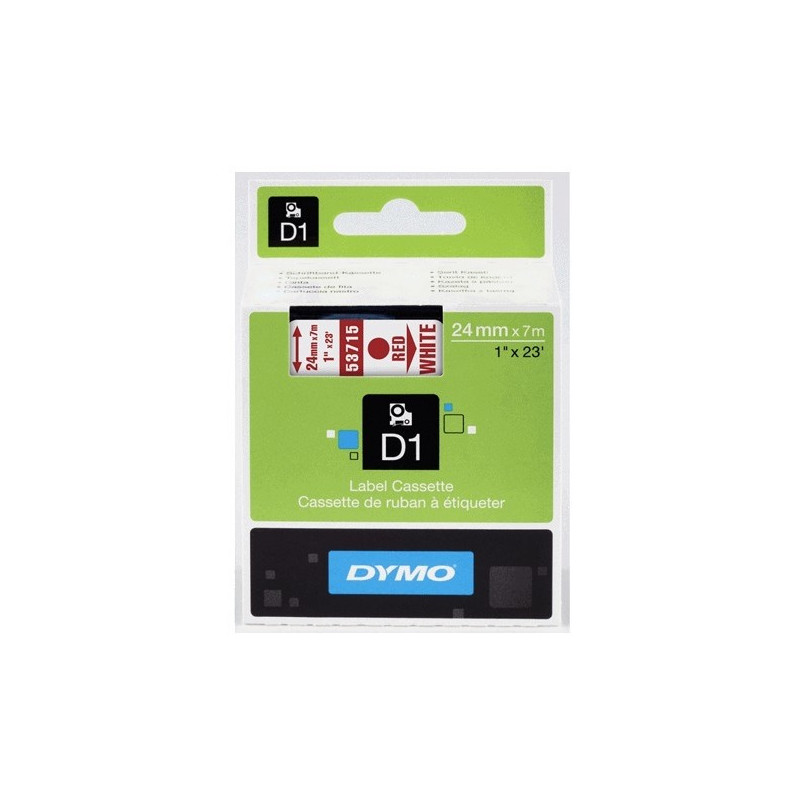 Taśma DYMO D1 24mm/7m czer/bia 53715 S0720950