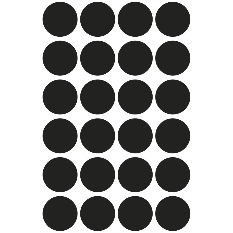 Etykiety ZF Q18mm czarne kółka 3003 AVERY ZWECKFORM