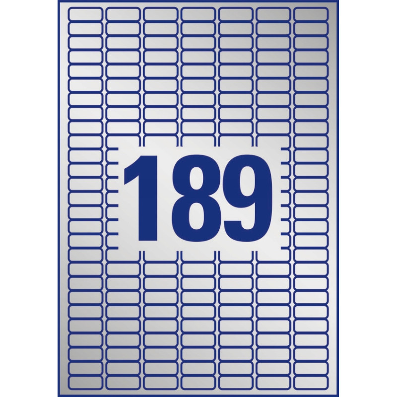 Etykiety Heavy Duty 25.4x10mm srebrne poliestrowe L6008-20szt AVERY ZWECKFORM