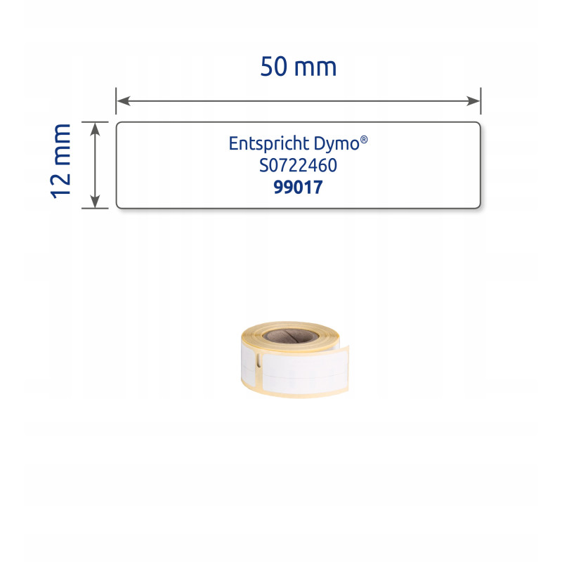 Minietykiety w rolce 220 etyk. 12 x 50 mm, trwałe, białe AS0722460 Avery Zweckform