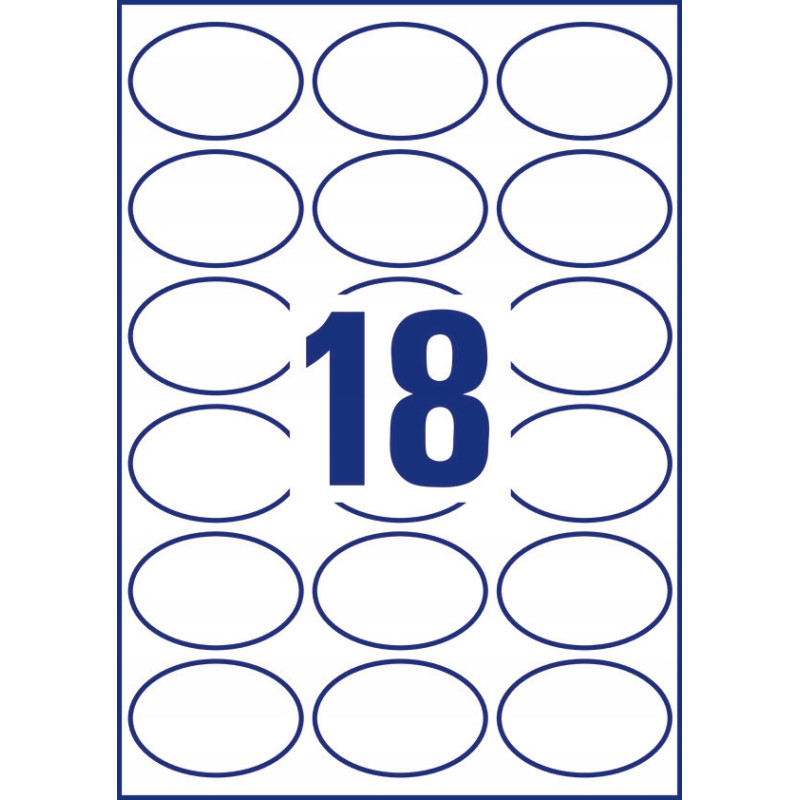 Etykiety ZF 63,5x42,3mm owalne usuwalne L6024REV-25 (25 arkuszy) AVERY ZWECKFORM