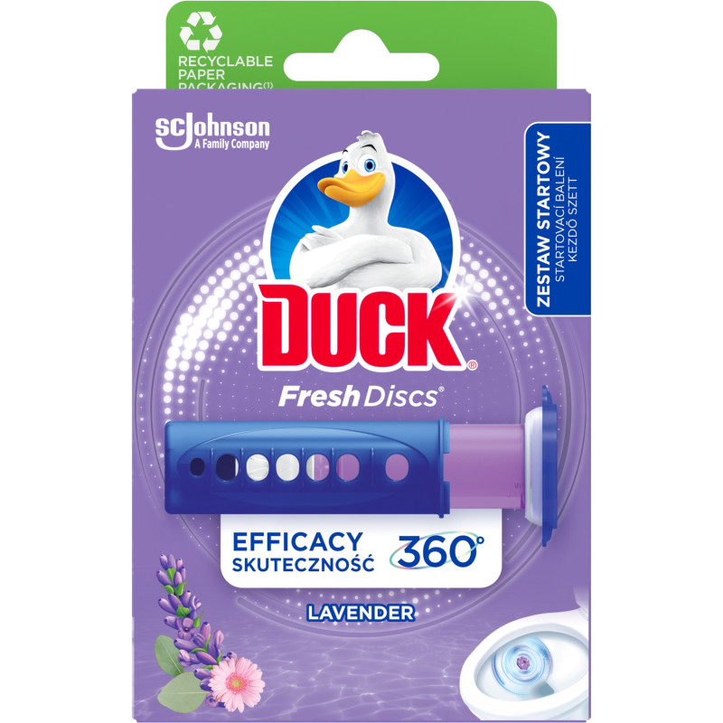 Żelowy krążek do WC z dozownikiem 36ml DUCK Lavenda