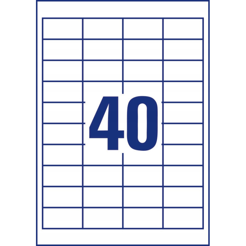 Etykiety A4 białe(100 arkuszy)48,5x25,4mm 3657 AVERY ZWECKFORM