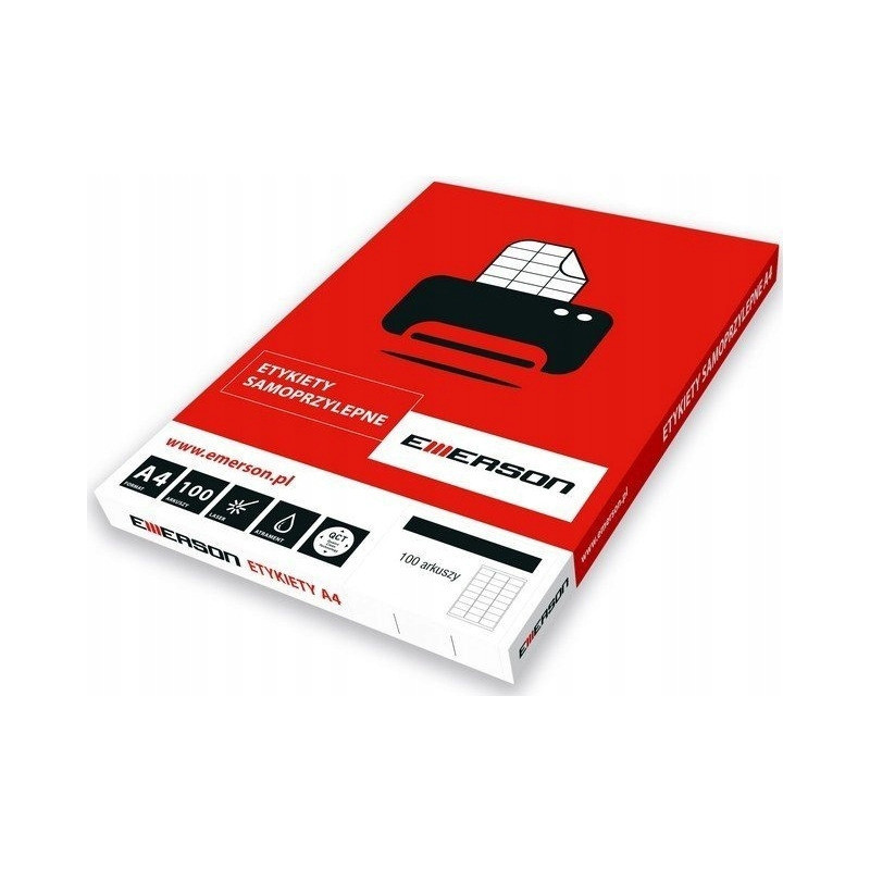 Etykiety A4 białe (100ark) 70x50.8mm nr.021 EMERSON eta4070x508